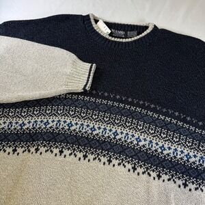 NWT Vintage Scandia Fair Isle Sweater Tight-Knit Crew Neck Made in USA‎ Men's XL